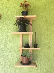 Ensemble d'étagères murales en bois pour plantes |   Design moderne |   Écologique |   Prêt pour la nouvelle vie de famille, prêt pour le Ramadan |   Finition de qualité supérieure | - Product Image 2