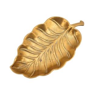 Bandeja de Servir Metálica de Alta Calidad con Forma de Hoja, Bandejas Decorativas Hechas a Mano para Exhibición de Vajilla, Aptas para Lavavajillas, Plato Dorado con Diseño de Hoja - Product Image 4