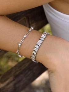 Cadena de diamantes cultivados en laboratorio y pulsera de eslabones de diamantes en oro sólido de 14 quilates para joyería femenina, regalo fino para propuesta de matrimonio. - Product Image 4