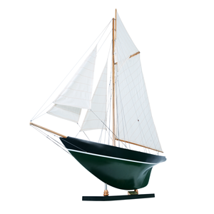 Modèle de voilier de luxe artisanal en bois écologique, peint à la main, grand format, décoration nautique de table - Product Image 6