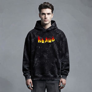 Sudadera con Capucha de Invierno con Efecto Ácido, Logotipo Impreso, Estilo Regular para Hombre, 100% Algodón, Antiarrugas, Tallas Grandes, Precio Mayorista OEM - Product Image 3