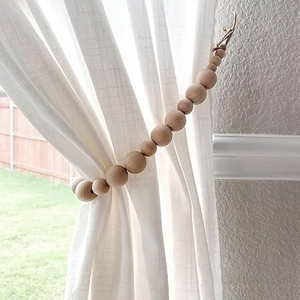Elegant Wood Curtain <b>Tiebacks</b> Boho Style Home Decoration Wooden Beaded Design Wholesales Handcrafted Curtain Ticback - Product Image 1