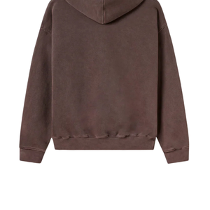 Men <b>Brown</b> Hooded Sweatshirt Regular Fit Front Pocket Cotton <b>Fleece</b> Casual Autumn Wear Printed Logo - Product Image 3