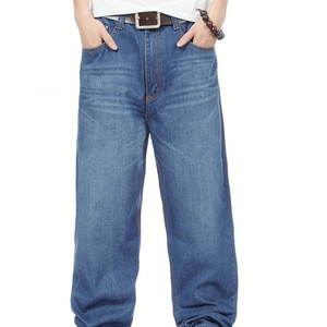 Jean en denim décontracté coupe droite et ajustée, style streetwear - Product Image 5