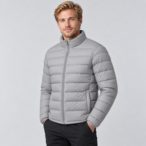 Veste d'hiver matelassée pour homme de bonne qualité, chaude, confortable, légère, pour l'extérieur, avec manches longues et col montant - Product Image 4