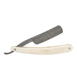 Professional <b>Straight</b> <b>Razor</b> With Damascus <b>Blade</b> And Bone Handle Single <b>Blade</b> For Barber Shop Face Shaving Men <b>Straight</b> <b>Razor</b> - Product Image 3