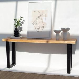 Table console Vandana Lunaris Orion Acacia avec pieds en métal, design moderne en bois massif - Product Image 5