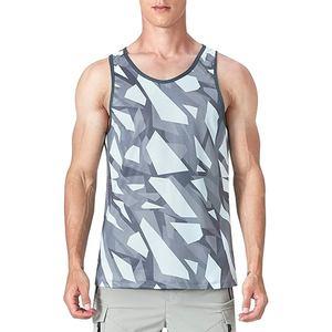 Clothing Gold High Quality Breathable <b>Loose</b> Fitness Yoga Blank Long Knitted <b>Tank</b> <b>Top</b> for Men Gym Anti-Pilling 100% Cotton - Product Image 4