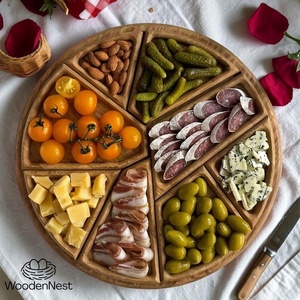 premium acacia wood serving <b>tray</b> for hotel with handles handmade acacia wooden <b>tray</b> for <b>snacks</b> rustic style eco friendly - Product Image 4