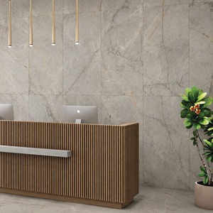 กระเบื้องบุผนังลายหินอ่อนสีเทา Barbillo ขนาด 600 x 1200 มม. กระเบื้องพอร์ซเลนผิวด้าน สำหรับตกแต่งภายในล็อบบี้โรงแรม - Product Image 1