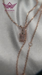 สร้อยคอสีชมพูอ่อน Ashoka Cut – โรสโกลด์ 18K สั่งทำพิเศษ - Product Image 3