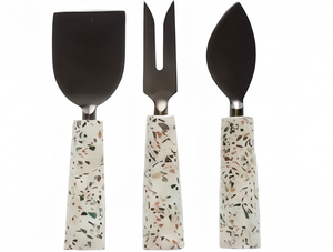 <b>Cheese</b> <b>Knife</b> <b>Set</b> With Terrazzo Handles Stainless Steel Blades Durable Kitchen Tools For <b>Cheese</b> Serving And Kitchen Use - Product Image 1