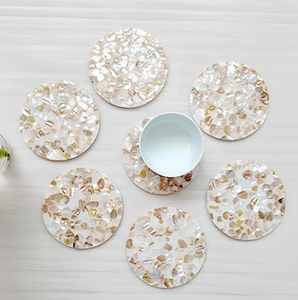 Juego de posavasos ecológicos con incrustaciones de concha natural, alfombrillas para café y té con incrustaciones de nácar, accesorios de mesa de nácar. - Product Image 5