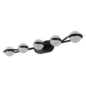 Modern Minimalist <b>Bathroom</b> Vanity Light LED 5 <b>Bulb</b> Frosted Glass Shades Wall Mounted Fixture - Product Image 1