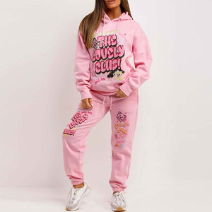 Conjunto Deportivo de Primavera para Mujer, de Alta Calidad, Personalizado, de Forro Polar, Nuevo Diseño, Estilo Urbano, para Gimnasio, Tallas Grandes, Informal, de Dos Piezas, con Sudadera con Capucha - Product Image 3