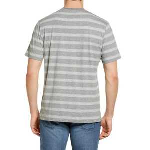 Camiseta Casual de Manga Corta con Cuello Redondo y Rayas Grises para Hombre, Corte Regular, 100% Algodón Jersey, Tejido de Primera Calidad, Hecho en Pakistán - Product Image 6
