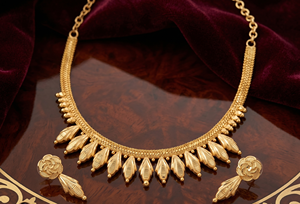 Divyoro Gold Plated Flower Statement Necklace Earrings Set Women Classic Adjustable Length Jewelry <b>Copper</b> Alloy Beads <b>Chain</b> - Product Image 5