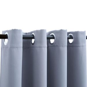 2 pezzi grigio 54 "x 84" tessuto oscurante tende con anelli Premium tende & mantovane - Product Image 3