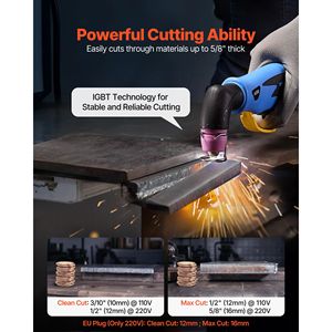 Macchina per Taglio al Plasma con Arco Pilota Senza Contatto 50A, Doppia Tensione 110V/220V, Display Digitale, Inverter IGBT 2T/4, Doppia Tensione Digitale - Product Image 5