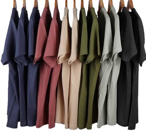 T-shirts décontractés à manches courtes en coton peigné 180G, couleur unie, broderie personnalisée avec logo, prix usine CN Bangladesh, OEM. - Product Image 2