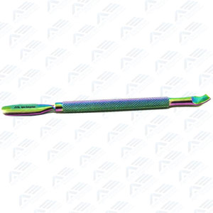 Pousse-cuticules argenté, dissolvant de vernis à ongles, spatule exfoliante double tranchante, cuillère à double extrémité pour nail art, manucure et pédicure - Product Image 6
