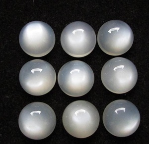 Cabochon de pierre de lune arc-en-ciel blanc naturel de qualité, rond, à dos plat, pierre précieuse en vrac, certifié par un tiers, pour la fabrication de bijoux - Product Image 4