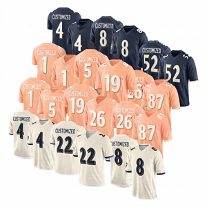 Camisetas de Fútbol Americano Personalizadas, Transpirables, de Manga Corta, Cuello en V, Nombre y Número del Equipo Personalizados, Ropa Deportiva para Hombre, Venta al Por Mayor - Product Image 1