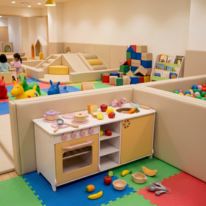 Ensemble de jouets de cuisine en bois rouge et blanc, four, évier, armoire pour enfants de 2 à 7 ans, unisexe - Product Image 5