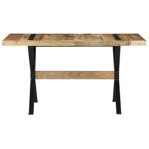 Table à manger en bois de manguier naturel avec finition rustique en placage et acier thermolaqué pour un look élégant - Product Image 2