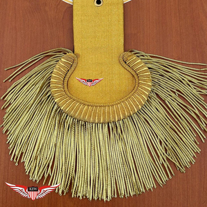 Hombreras de Teatro de Lujo en Metal Dorado, Diseño Ecológico, Personalizadas, con Flecos, Hechas a Mano - Product Image 1