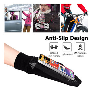 Professional Men's Women's Ski Gloves For Winter Made From Polyester Fabric,Knitted <b>Wool</b>,Silicone Printing Motorcycle Riding - Product Image 5