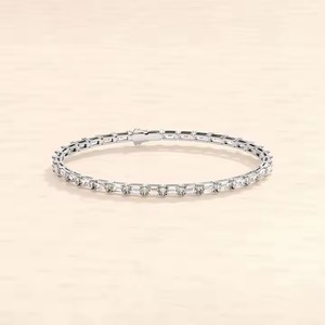 Customized Round Shape Moissanite Diamond <b>Bracelet</b> Bezel Setting 18K Rose Gold Diamond <b>Bracelet</b> for Both Women - Product Image 4