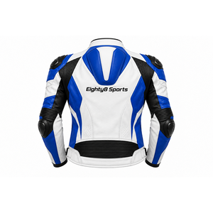 Chaqueta de cuero personalizada para carreras de motos con protección aerodinámica en los hombros y paneles perforados - Product Image 2