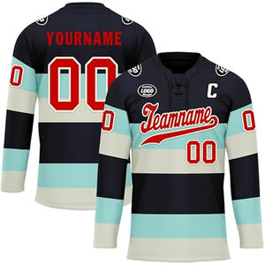 Custom Team Ice Hockey Jersey OEM Wholesale USA Supplier Personalized Uniform Embroidery Logo Sportswear 100% Polyester - Product Image 1