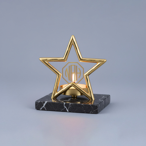 Guirnalda de Estrellas Redondas, Escultura de Aluminio Plateado, Portavelas para Velas de Té, Decoración de Mesa, Objeto Decorativo Navideño para el Hogar, Exportador - Product Image 2