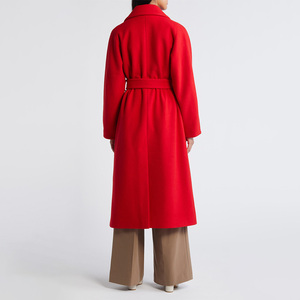 Manteau long en faux daim marron pour femme, style trench, à manches longues, ceinturé, double boutonnage, utilitaire, type safari, vente en gros - Product Image 4