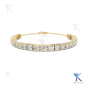 Adjustable Chain Diamond Tennis <b>Bracelet</b> Round Cut 14K 18K <b>Solid</b> Gold Fine Women Luxury Jewelry Supplier Wholesale - Product Image 1