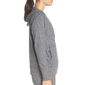 Custom Wholesale Heather Grey Zip Up Hoodie Men Women Full Zip Sweatshirt Casual Sportswear Athleisure Hooded <b>Jacket</b> Outerwear - Product Image 4