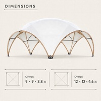 Tente de glamping à membrane tendue BOTEEN, fabrication directe d'usine, 950G PVC, 12x12x4.6M, structure carrée en acier, villa de luxe, tente de safari, BSCI