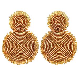 Pendientes bordados en forma de flor personalizados inspirados en la naturaleza, joyería Vintage tejida a mano ecológica, pendientes de moda para fiestas - Product Image 4