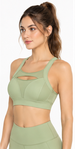<b>Women's</b> Yoga Sports Bra Seamless Stretch Breathable Gym Fitness Running Crop <b>Top</b> Adjustable Straps Logo Low MOQ Medium - Product Image 3