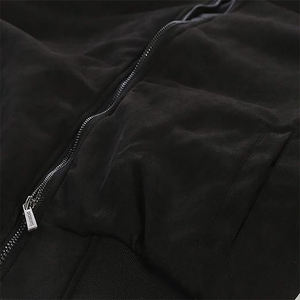 2026 OEM Top Selling Black Faux <b>Suede</b> Men's 100% High Quality Winter Windproof Stand Front Low MOQ Low Price <b>Bomber</b> <b>Jacket</b> - Product Image 4