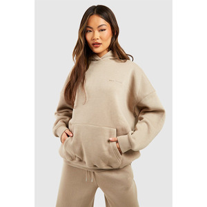 Sudadera con capucha de gran tamaño con hombros caídos para mujer personalizada, Jersey bordado de lana de algodón pesado informal de invierno, estilo informal - Product Image 1