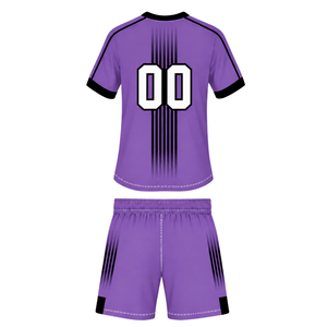 ชุดรักบี้สีม่วงดำ เสื้อเจอร์ซีย์คอกลมแขนสั้นพร้อมกางเกงขาสั้นเข้าชุด ระบายอากาศได้ดี เหมาะสำหรับการฝึกซ้อมและการเล่นกีฬา - Product Image 2