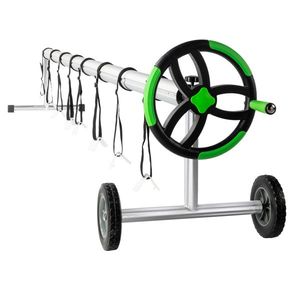 Enrollador de cubierta para piscina de aluminio de 21 pies (1.6m) con capacidad de carga de 60 kg, versión de disco de aluminio, cinco secciones (ranura de 1.6m), verde, con tubo de aluminio - Product Image 1