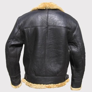 Veste en cuir fourrée marron pour homme, hiver - Product Image 2