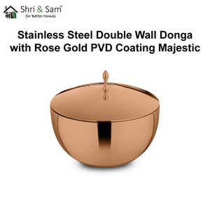 Majestueux bols élégants de qualité supérieure avec revêtement en acier inoxydable Donga or rose PVD à double paroi - Product Image 3