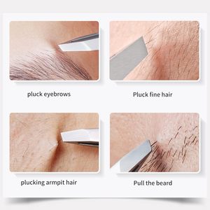 Pinzas Profesionales para Cejas de Acero Inoxidable con Punta Inclinada de Precisión, Agarre Superior y Opciones de Color Personalizadas para Depilación - Product Image 2