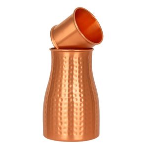 Wholesale Pure Copper Classic Hammered <b>Large</b> Capacity Water Bottle with Lids and Custom Logo - Product Image 3