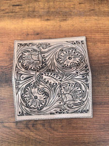 Nueva billetera tallada a mano, billetera plegable de cuero de vaca, billeteras florales, diseño de cuero mecanizado para mujer, billetera de cuero genuino - Product Image 3